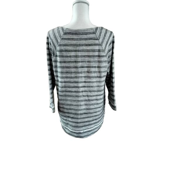 NEW T by Talbots Size Medium Texture Striped Tunic Top - Picture 2 of 4